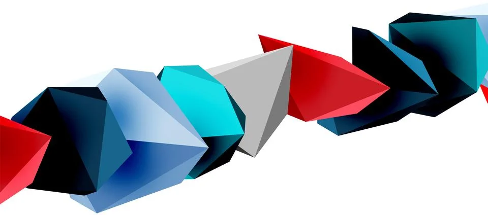 3d low poly triangle design elements 스톡 일러스트
