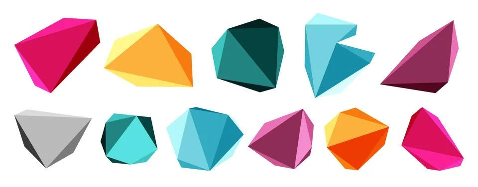 3d low poly triangle design elements Stockillustratie