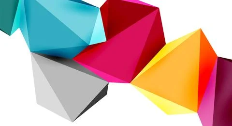 3d low poly triangle design elements Stock Illustration