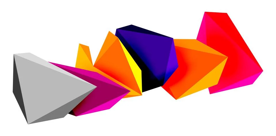 3d low poly triangle design elements Illustrazione stock