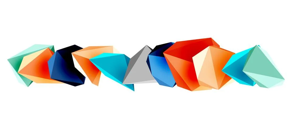 3d low poly triangle design elements 스톡 일러스트