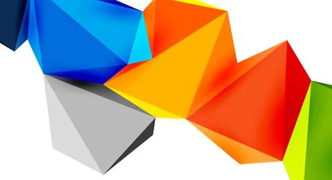 3d low poly triangle design elements Stock Illustration