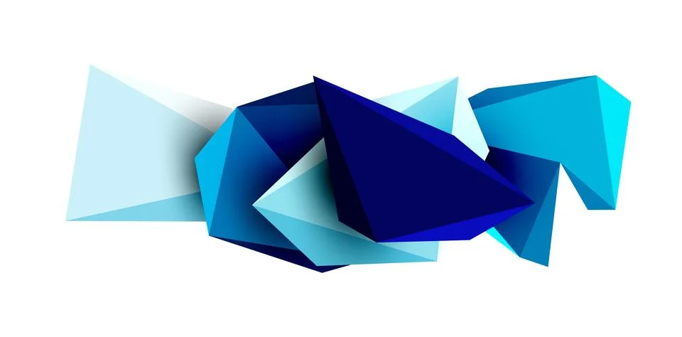 3d low poly triangle design elements Stockillustratie