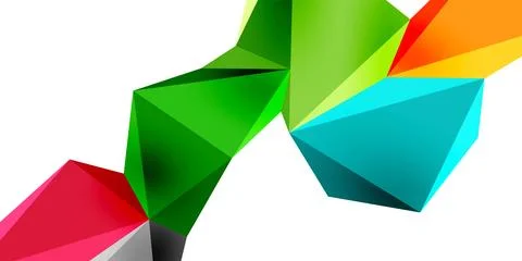 3d low poly triangle design elements Stock Illustration