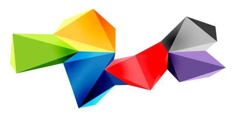 3d low poly triangle design elements Illustrazione stock