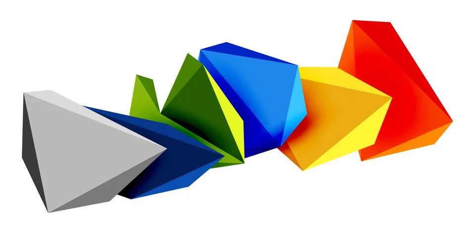 3d low poly triangle design elements 스톡 일러스트