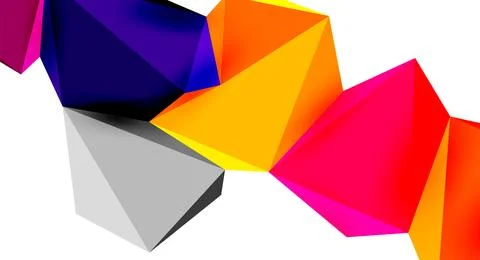 3d low poly triangle design elements Illustrazione stock