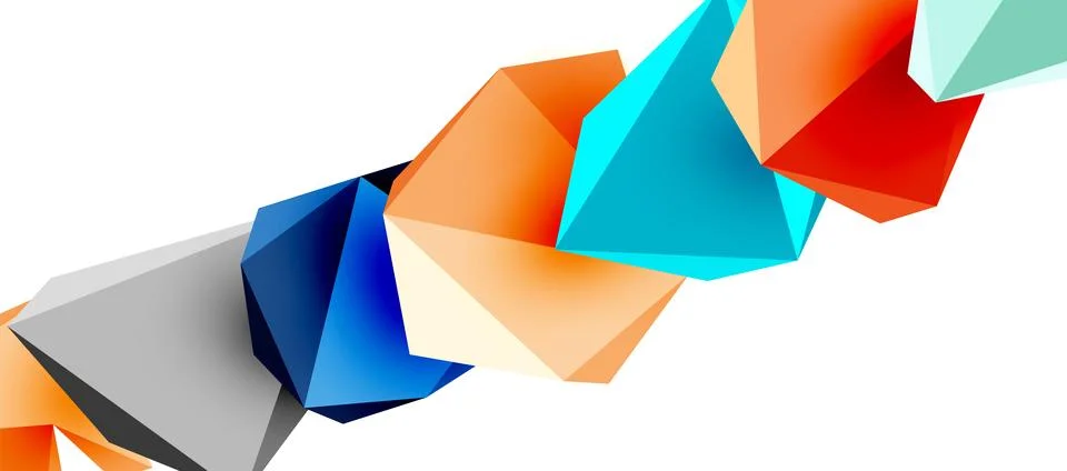 3d low poly triangle design elements Illustrazione stock
