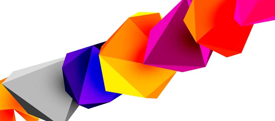 3d low poly triangle design elements Stock Illustration