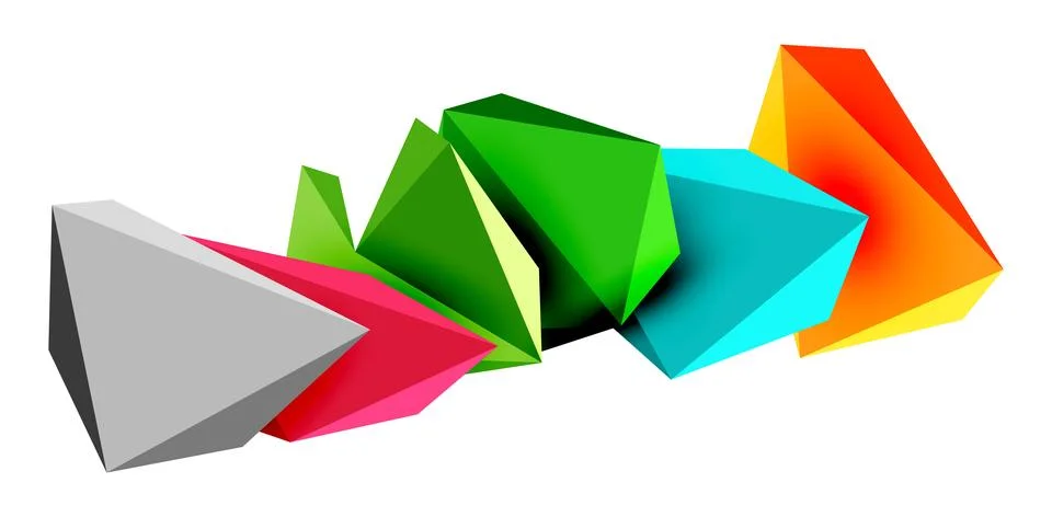 3d low poly triangle design elements Illustrazione stock