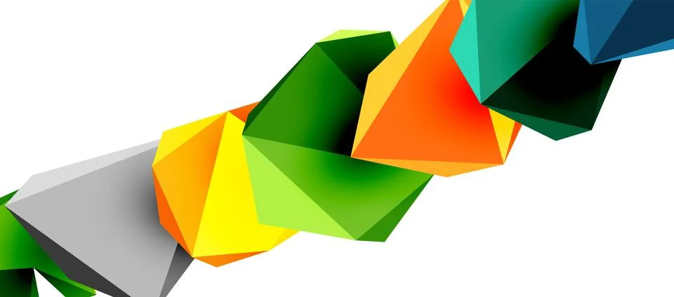 3d low poly triangle design elements Stock Illustration