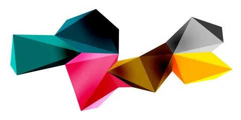 3d low poly triangle design elements 스톡 일러스트