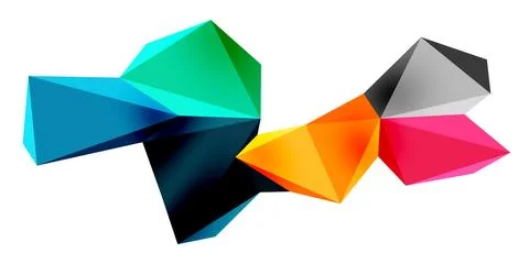 3d low poly triangle design elements Stock Illustration