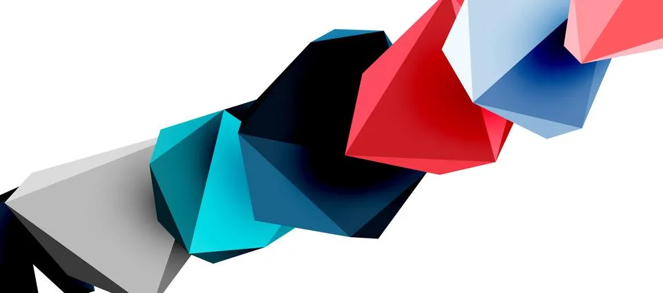 3d low poly triangle design elements Stock-Illustration