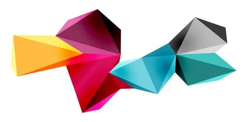 3d low poly triangle design elements 스톡 일러스트