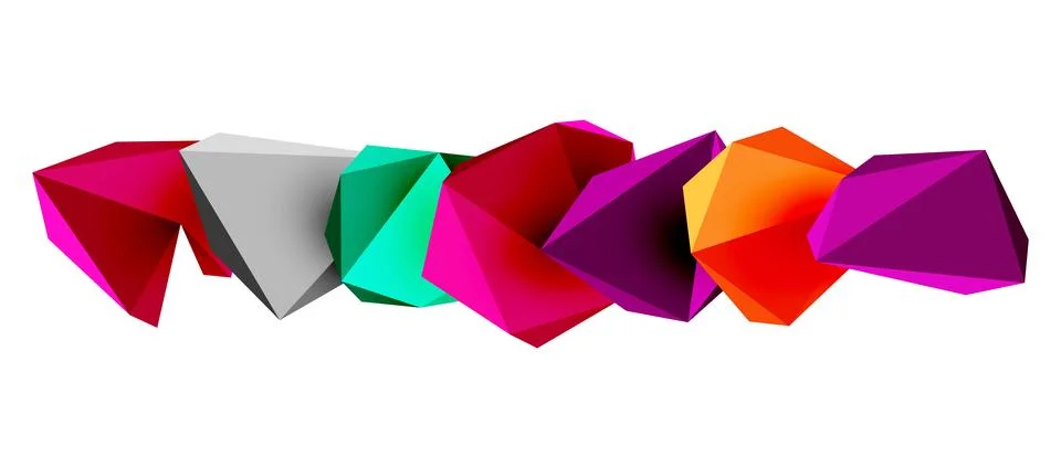 3d low poly triangle design elements 스톡 일러스트