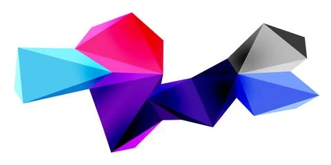 3d low poly triangle design elements Illustrazione stock