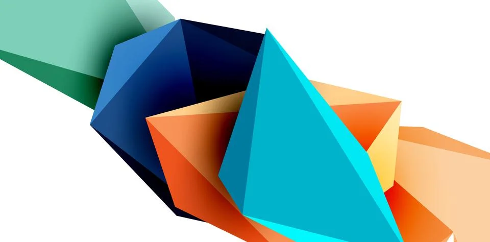 3d low poly triangle design elements Illustrazione stock