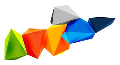 3d low poly triangle design elements Stock Illustration