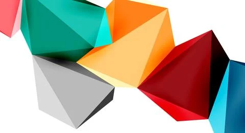 3d low poly triangle design elements Stock Illustration