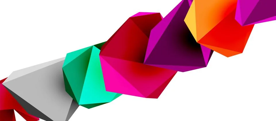 3d low poly triangle design elements Illustrazione stock