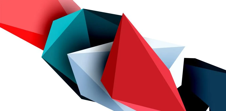 3d low poly triangle design elements Stock Illustration