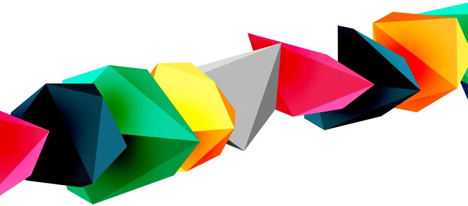 3d low poly triangle design elements 스톡 일러스트