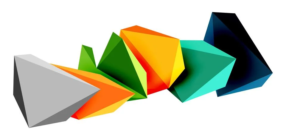 3d low poly triangle design elements Illustrazione stock