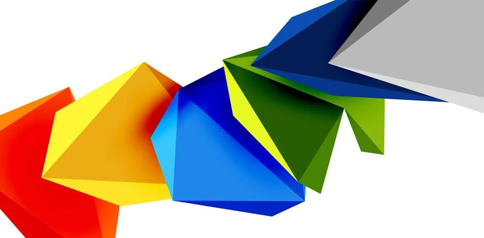 3d low poly triangle design elements 스톡 일러스트