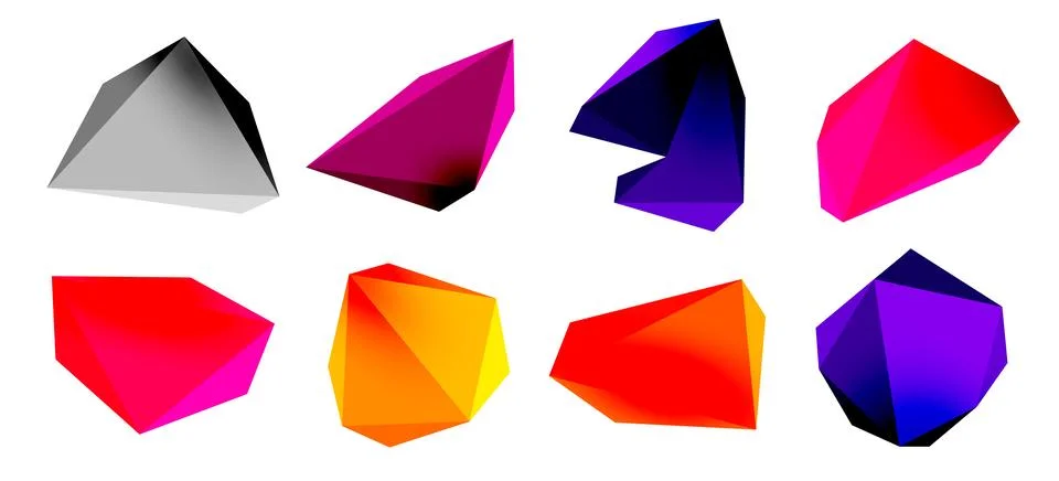 3d low poly triangle design elements 스톡 일러스트