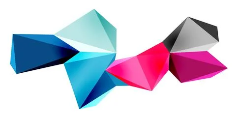 3d low poly triangle design elements 스톡 일러스트