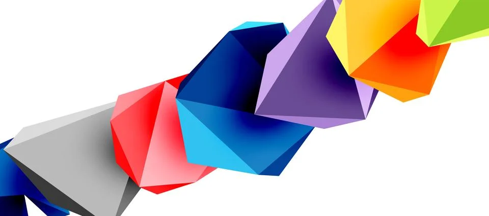 3d low poly triangle design elements Stock Illustration