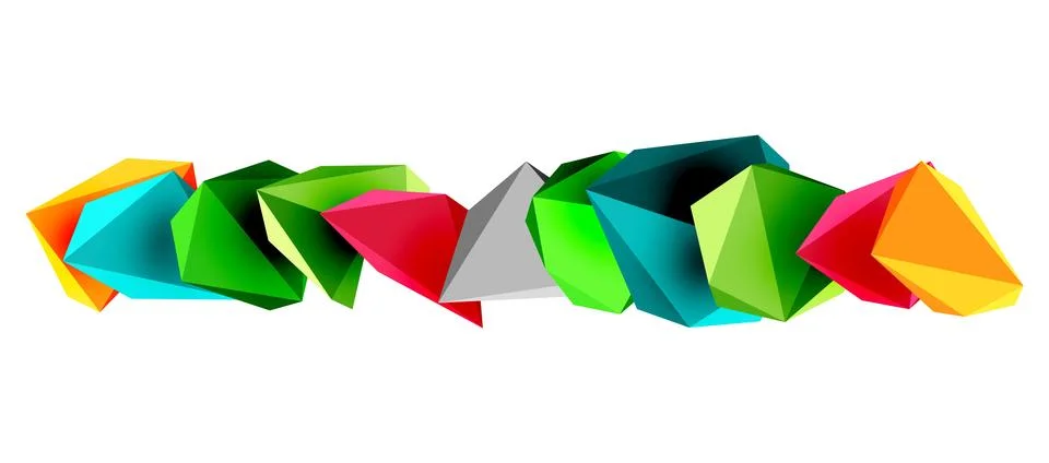 3d low poly triangle design elements Illustrazione stock