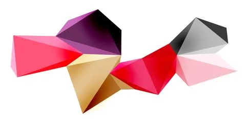 3d low poly triangle design elements Illustrazione stock