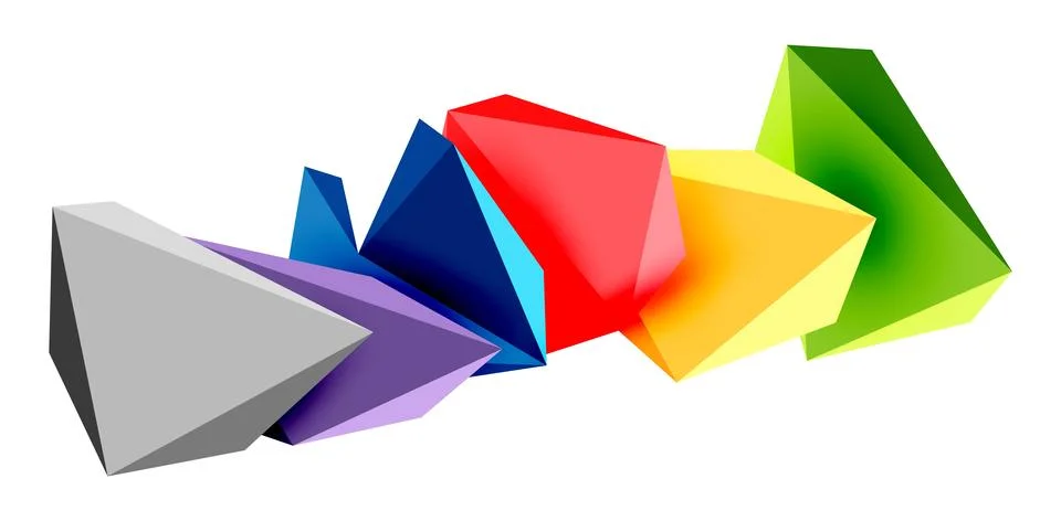 3d low poly triangle design elements 스톡 일러스트