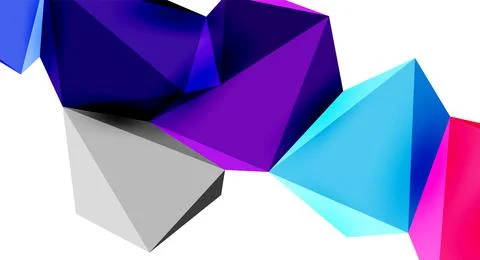 3d low poly triangle design elements 스톡 일러스트
