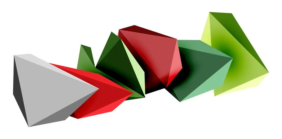 3d low poly triangle design elements 스톡 일러스트