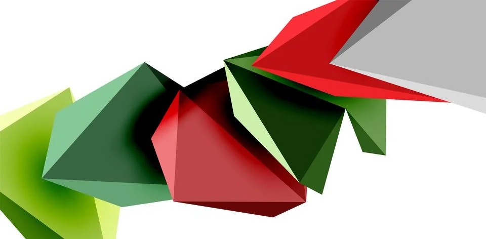 3d low poly triangle design elements 스톡 일러스트