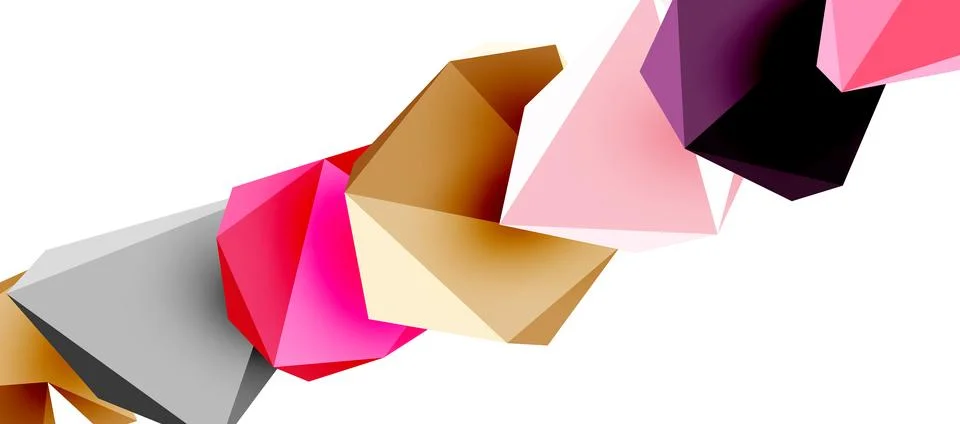 3d low poly triangle design elements 스톡 일러스트