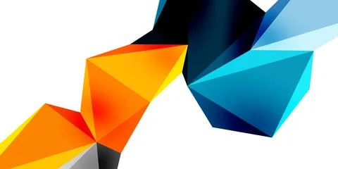 3d low poly triangle design elements Illustrazione stock