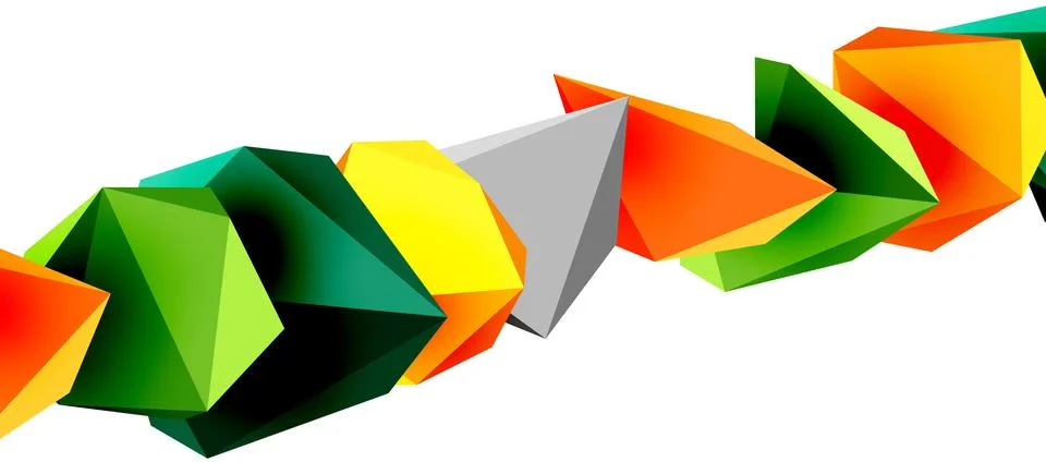3d low poly triangle design elements Illustrazione stock