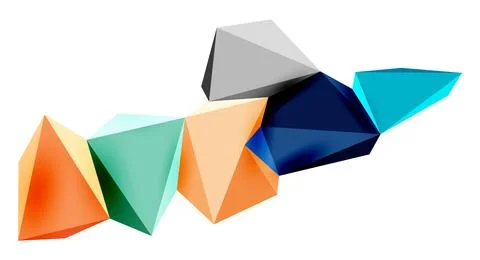 3d low poly triangle design elements 스톡 일러스트