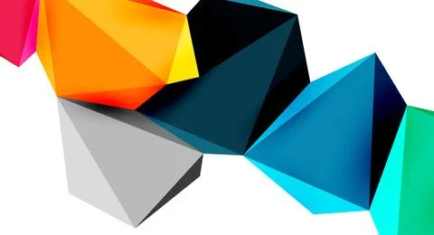 3d low poly triangle design elements 스톡 일러스트