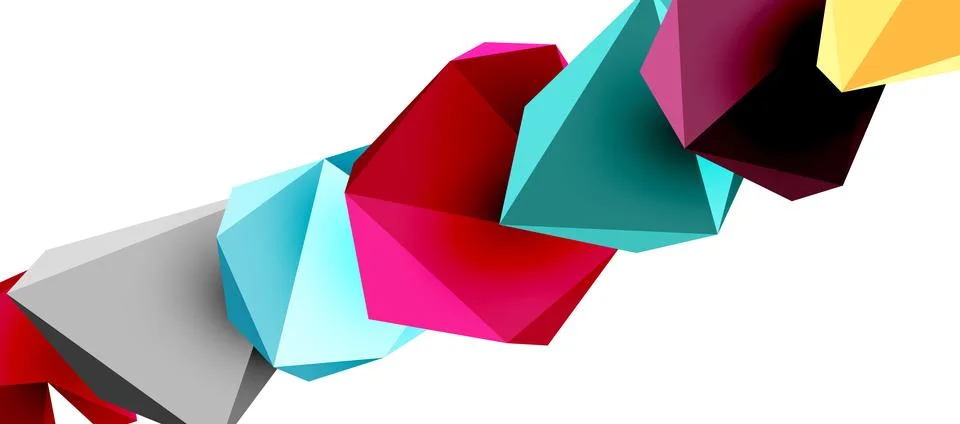 3d low poly triangle design elements Stock-Illustration