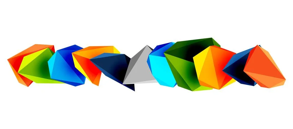 3d low poly triangle design elements Stock-Illustration