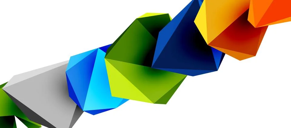 3d low poly triangle design elements Stock-Illustration