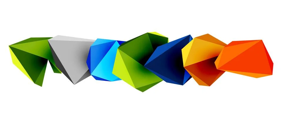 3d low poly triangle design elements Illustrazione stock