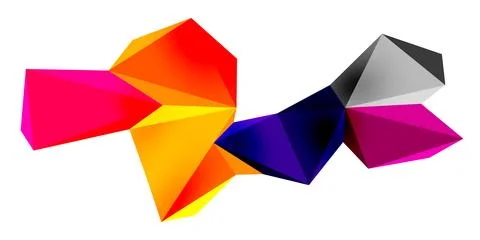 3d low poly triangle design elements Stock Illustration