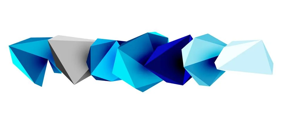 3d low poly triangle design elements イラスト素材