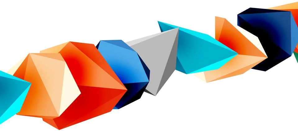 3d low poly triangle design elements Stock Illustration